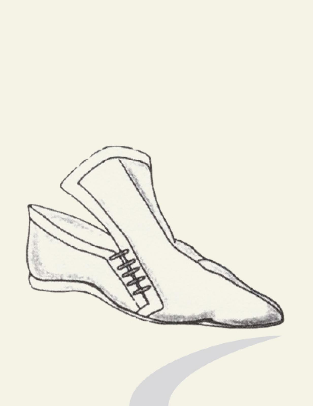 Mittelalterlicher Schuh mit Lasche