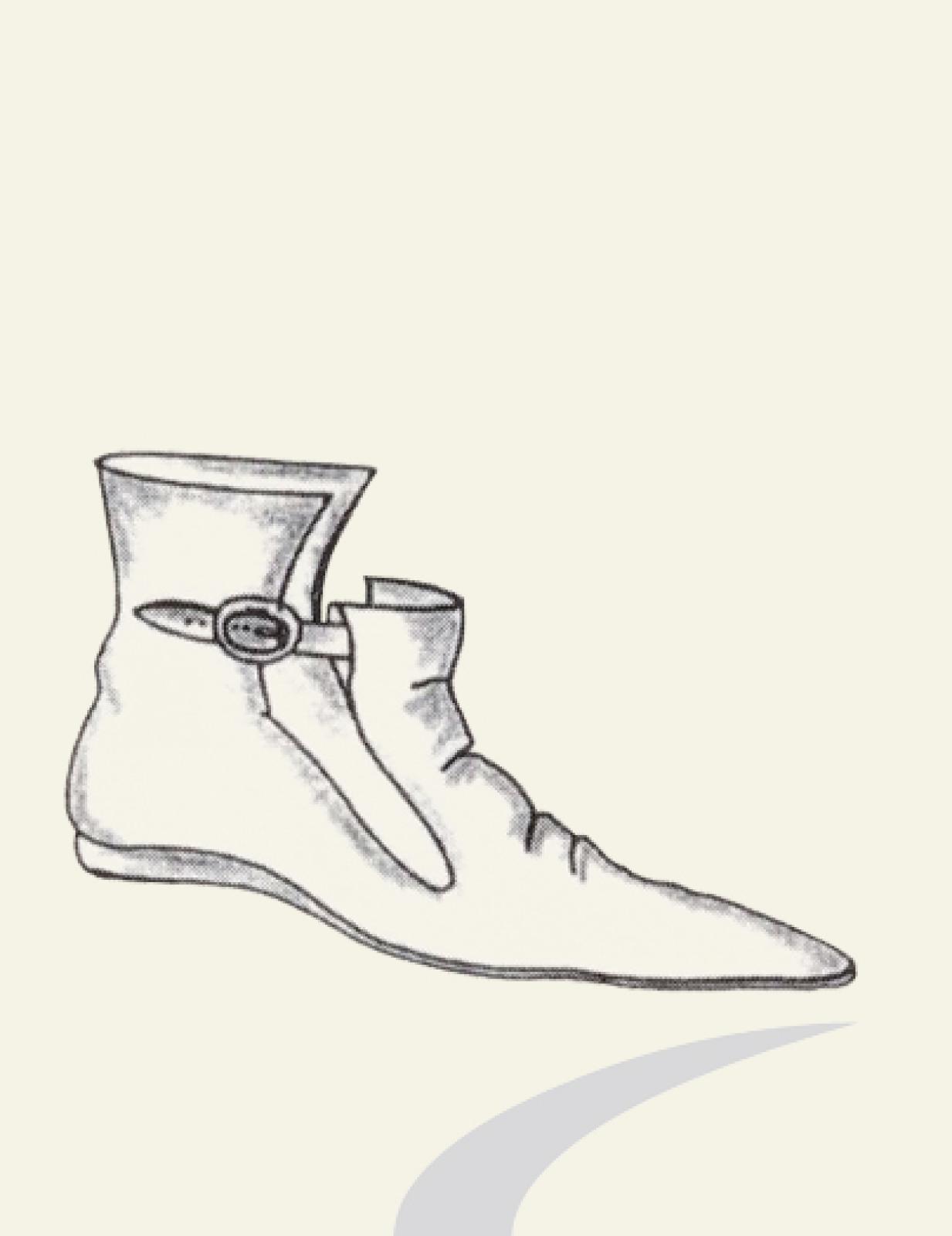 Mittelalterlicher Stiefel mit seitlicher Schnalle